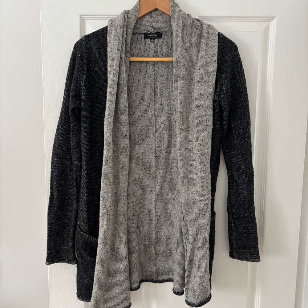 Maurices Black and Gray Cardigan Sweater Open Front